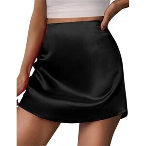 Womens Mini Skirt High Waist A Line Satin Party Club Casual Summer Skirts